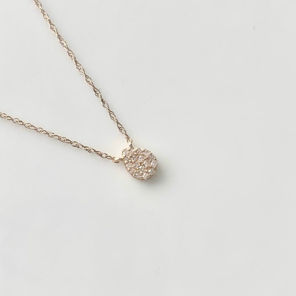 Pave diamond teardrop necklace